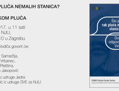 Predstavljanje ESMO vodiča za bolesnike ŠTO JE RAK PLUĆA NEMALIH STANICA? i priručnika ŽIVJETI S RAKOM PLUĆA 18.12.2017.